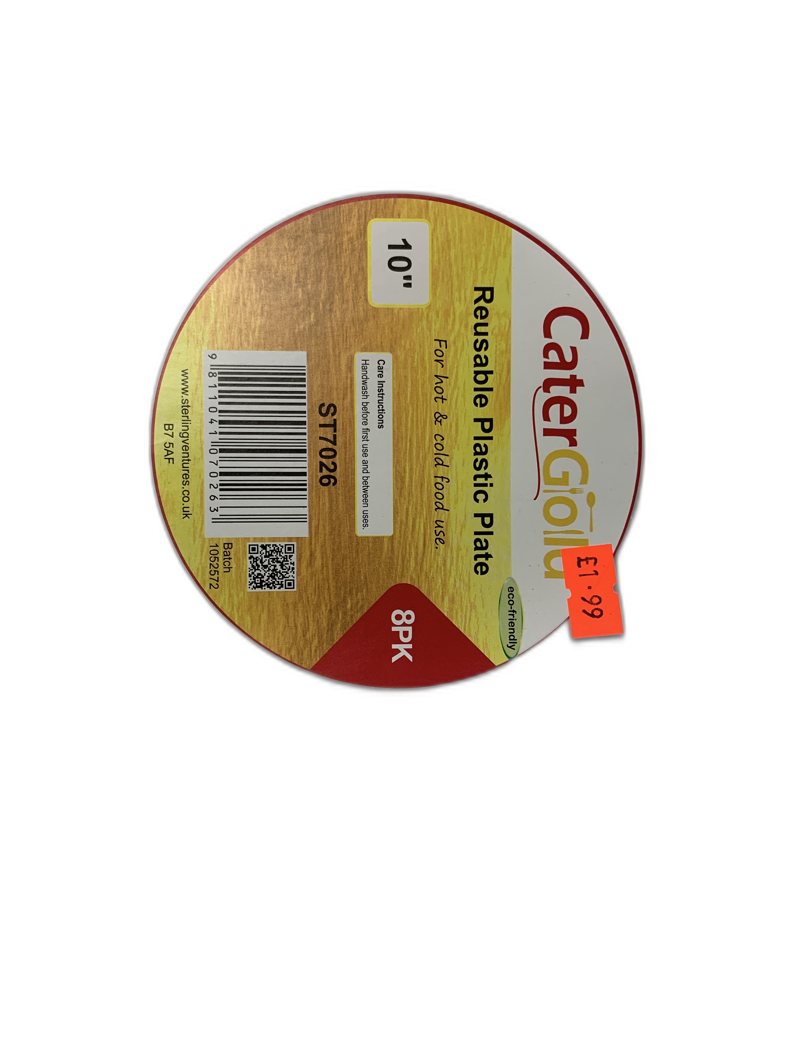 CaterGold Reusable Oval Plastic Plate 10" (8-pack)