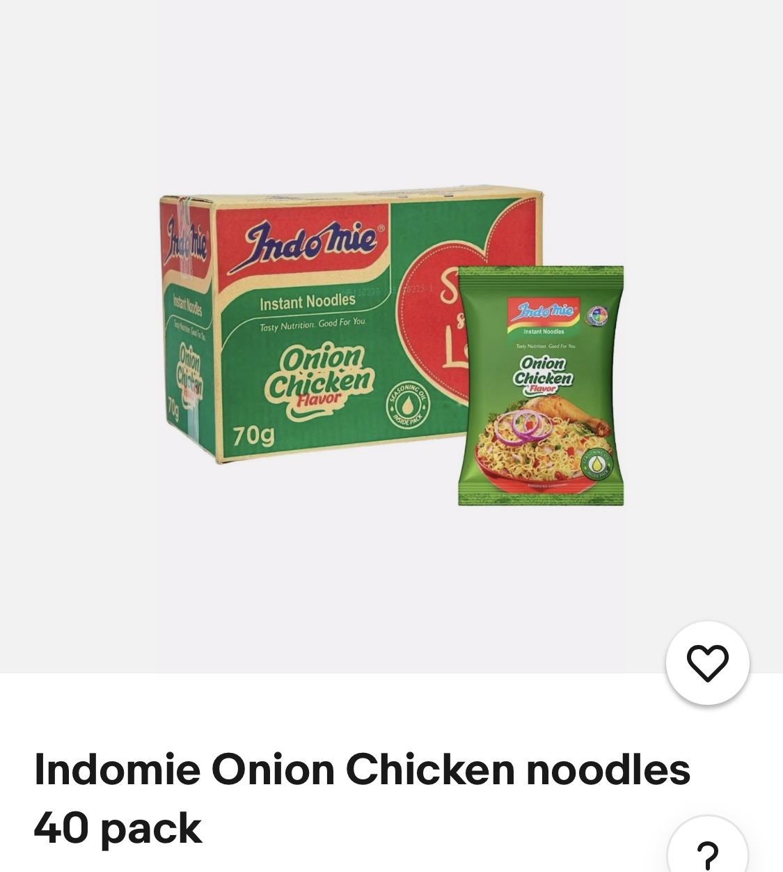 Indomie Onion Chicken Flavour Noodles (Box of 40)