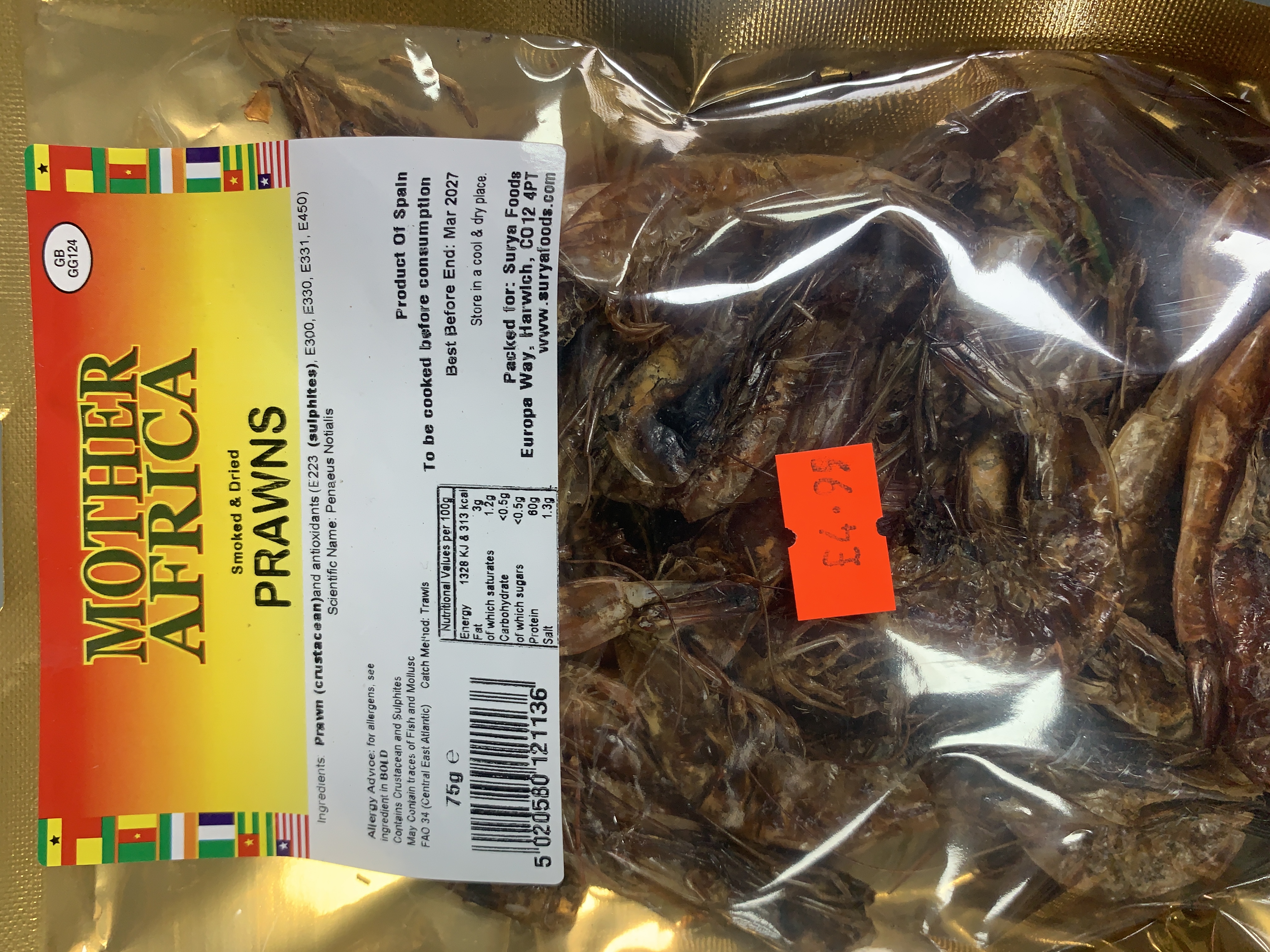 Mother Africa Smoked & Dried Prawns 75g