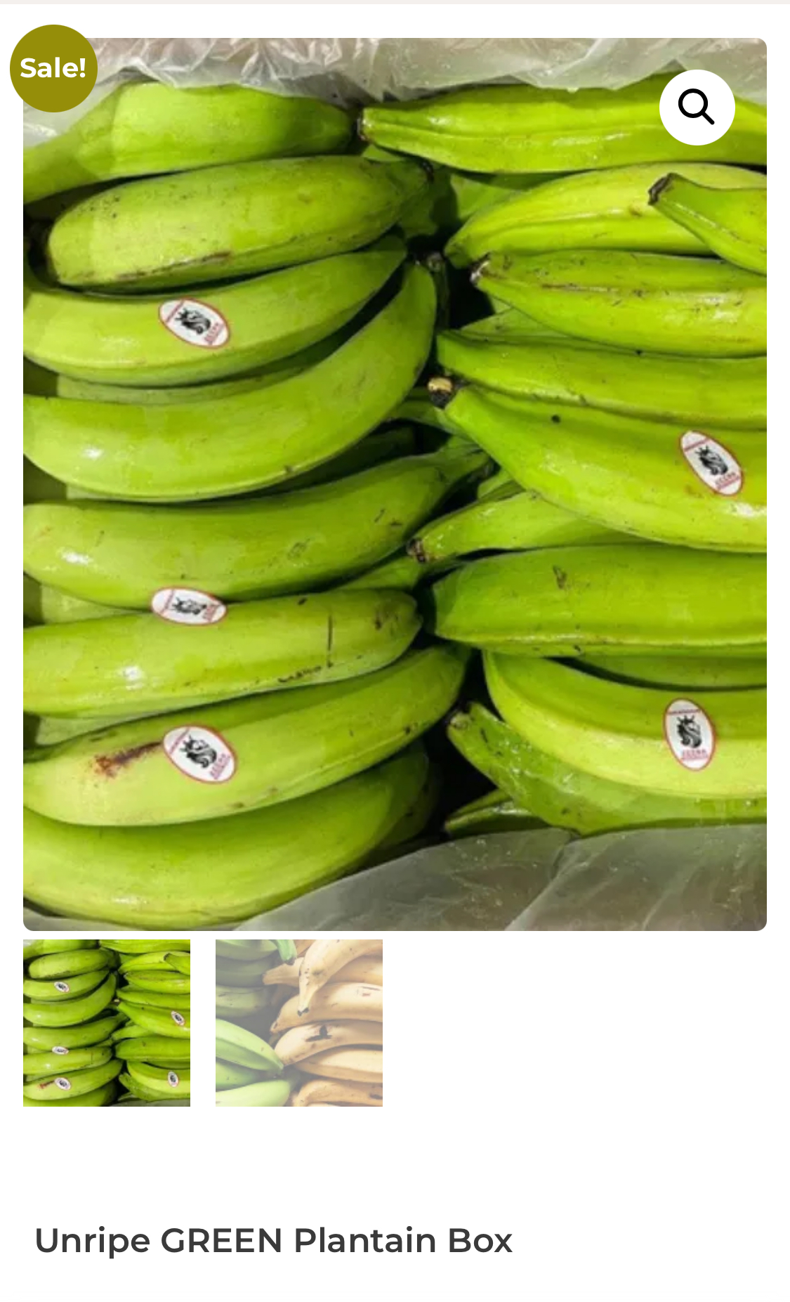 Unripe Green Plantain Box